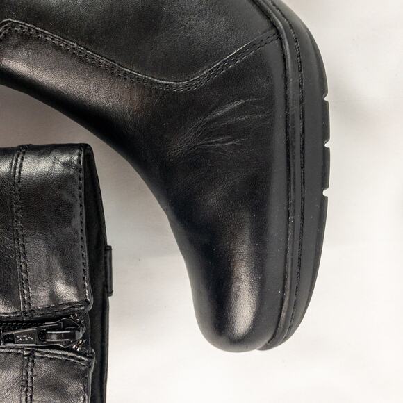 Clarks Black Leather Button Ankle Booties Boots Womens 7.5 - Picture 10 of 16